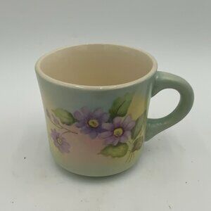 Signed "Ida" Vintage 1972 HAND PAINTED VIOLETS PORCELAIN MUG
